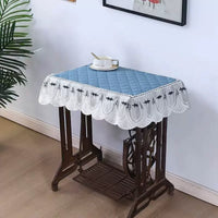 Vintage Sewing Machine Dust Cover Mat, Rectangular Fabric Protector for Home Sewing Machines