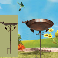 Vintage Iron Art Bird Feeder Bath for Outdoor Garden