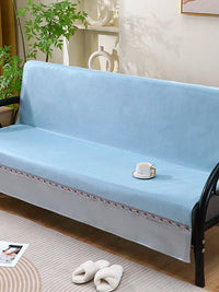 Ice Silk Folding Sofa Mat Simple Solid Color Non-slip Summer Cooling Mat Sofa Cover Cushion