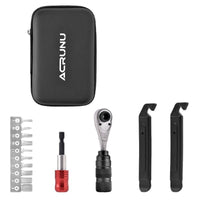 ACRUNU Bicycle Repair Tool Kit with Ratchet Wrench, Tire Levers, and Multi-tool for Outdoor Emergency