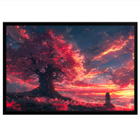 Sunset & Sacred Tree Girl Jigsaw Puzzle 1000 Pieces Wooden High Difficulty Adult Stress Relief Gift