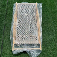 Outdoor Camping Folding Hand-Woven Cotton Rope Lounge Chair with European Pine Wood Frame, Removable Washable, Tassel Design
