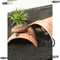 Terracotta Turtle Hideout Cave and Basking Platform for Aquarium and Reptile Tanks