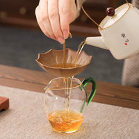 Creative Umbrella Ceramic Tea Infuser with Wooden Base