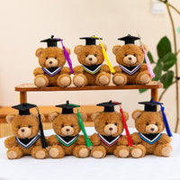 Graduation Teddy Bear Plush Keychain with Doctoral Cap, 10cm