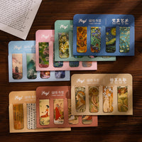 Creative Oil Painting Magnetic Bookmarks - Van Gogh Monet Masterpiece Collection