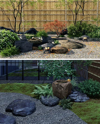 Japanese Zen Garden Micro-Landscape Design SU Model - Dry Landscape, Stone Path, Red Maple