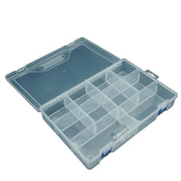 10-Compartment Detachable Clear Plastic Storage Box for Jewelry, Stationery, Fishing Gear, Hardware, Cards, and Blocks