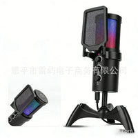 RGB Gaming USB Microphone with One-Key Mute and Headphone Monitoring