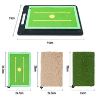 Golf 3-in-1 Hitting Mat with Swing Trace Feedback for Practice and Training