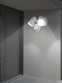 Outdoor LED Wall Sconce with Motion Sensor, Dual-Head Waterproof Garage Light, 110V/220V