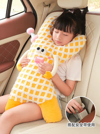 Car Seat Travel Pillow for Kids, Neck Support Cushion for Long Trips, Cute Animal Design