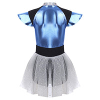 Christmas Party Cosplay Shiny Patchwork Dress Stage Performance Costume