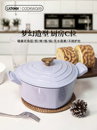 Lidell Enamel Cast Iron Heart-Shaped Dutch Oven for Braising and Stewing