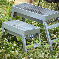 Large Household BBQ Grill Outdoor Foldable Stainless Steel Charcoal Grill with Pull-out Design