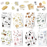 8 Sheets Cartoon Weekend Convenience Store Waterproof DIY Craft Stickers for Journals and Cards