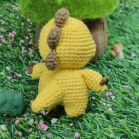 Handmade Yellow Dinosaur Crochet Animal Toy Bag Charm