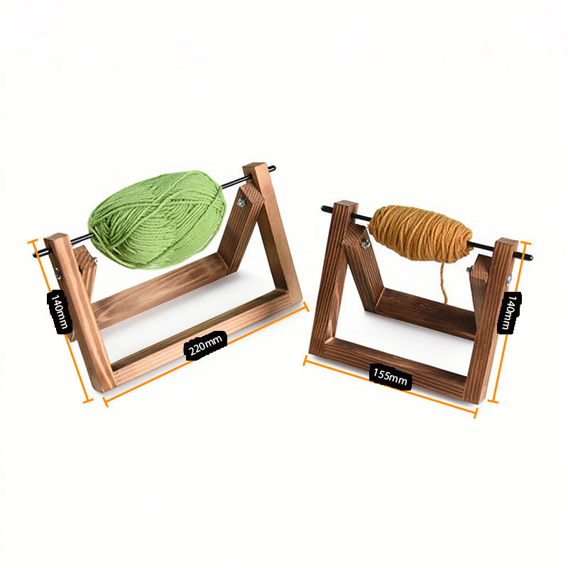 Wooden Yarn Holder Rotating Spool Winder for Hand Knitting and Crocheting Yarn Ball Base