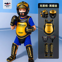 Kids' Boxing Muay Thai MMA Taekwondo Protective Gear Set with Helmet, Shin Guards, Chest & Groin Protector