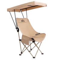 Portable Folding Camping Chair with Canopy or High-Back Moon Chair for Outdoor Fishing Beach