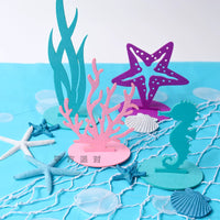 Mermaid Theme Party Decoration Set with Felt Ornaments and Balloons