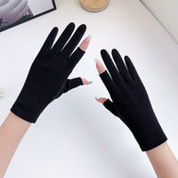 Women's Thin Fingerless UV Protection Gloves for Driving Cycling Outdoor Activities