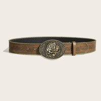 Punk Rock Studded Leather Belt with Snap Buckle for Men