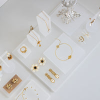 Acrylic Jewelry Display Stand for Necklaces and Earrings, Countertop Showcase Organizer