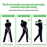 Golf Swing Trainer Aid with Sound and Grip Guide for Indoor Practice