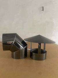 Black Titanium Stainless Steel Chimney Pipe Tee for Wood Stoves and Boilers