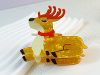 Christmas Reindeer Snowman Sleigh Dog Hair Claw Clip for Back of Head