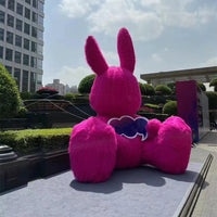 Inflatable Pink Rabbit Mascot Costume for Walking Performance and Events