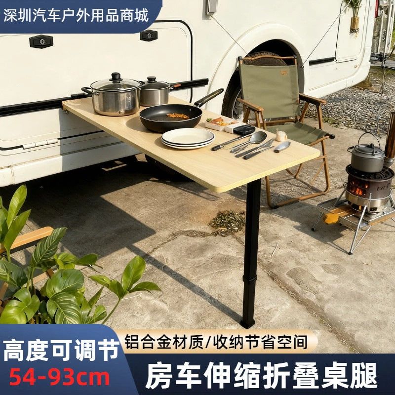 RV Folding Telescopic Table Legs Adjustable Height for Outdoor Picnic Tables Space-Saving Storage