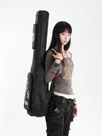 Skull Collection Punk Style Padded Gig Bag for Acoustic, Electric Guitar, or Bass