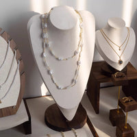 Walnut Wood Jewelry Display Stand for Necklaces, Rings, Bracelets, and Earrings