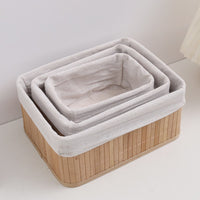 Handwoven Bamboo Storage Basket for Desktop, Cosmetics, Snacks, and Clothing