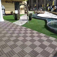 Outdoor PE Wood Plastic Composite Decking Tiles for Garden Patio Balcony, 300x300mm Interlocking WPC Boards