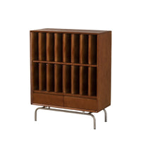 Mid-Century Solid Wood Record Cabinet Living Room Magazine Storage Nordic Small Apartment Sofa Side Table Bookshelf