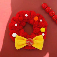 Pet Christmas New Year Scarf and Hat Set for Large Dogs