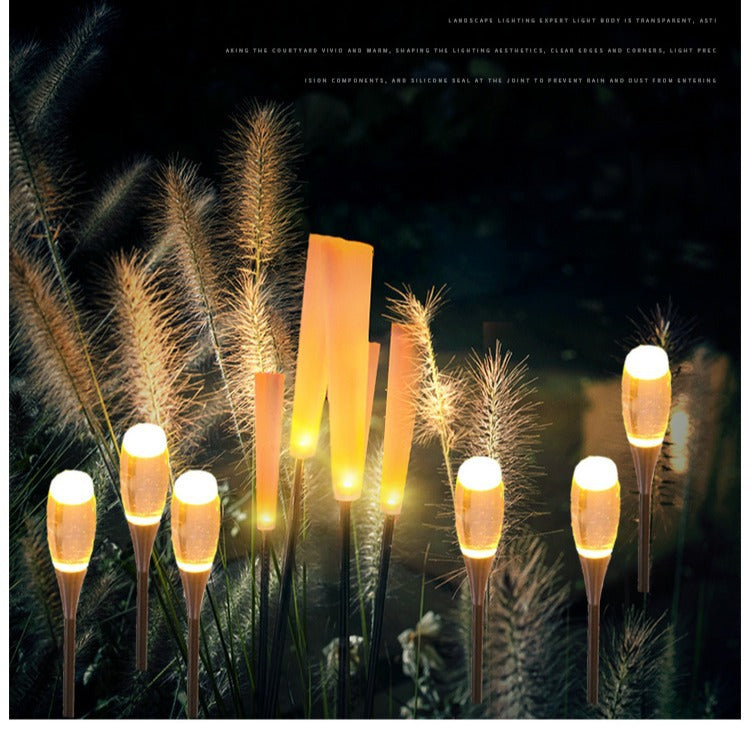 LED Outdoor Reed Light Acrylic Candle Wine Glass Frosted Stick Ground Plug Waterproof Landscape Lamp