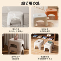 Stackable Plastic Stool for Home, Living Room, Bathroom, and Kids - Thickened, Non-Slip Square Design