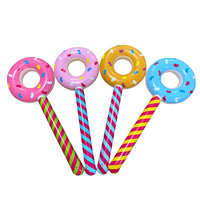 Inflatable Donut Lollipop Stick Toy for Kids, PVC Party Prop