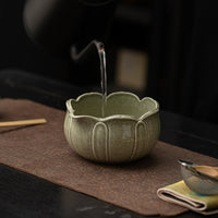 Lotus Matcha Tea Ceremony Set - Ceramic Bowl, Whisk, Scoop, and Brush