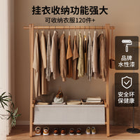 Foldable Garment Rack with Storage Shelf, Freestanding Clothes Hanger for Bedroom, Hat Rack