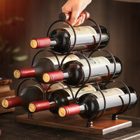 Creative Solid Wood Wine Rack Ornament, Inverted Wine Glass Holder, European Style Home Living Room Wine Cabinet Display Stand
