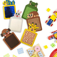 Felt Sensory Mat for Early Education, Animal Texture Hand-Eye Coordination Training Touch Pad