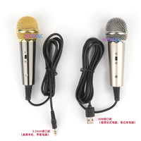 Mini Condenser Microphone for Mobile Phones and Computers, Wired Singing Microphone with Desktop Stand