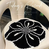 Luxury Round Floral Flocked Chair Cushion for Office and Home, Warm Non-Slip Seat Pad