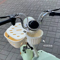 Woven Rattan Bicycle Basket for Electric Bikes and Bicycles - Front-Mounted Storage Basket