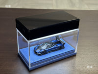 1:64 Scale Diecast Car Model Display Case with Clear Acrylic Dust Cover and Leather Base